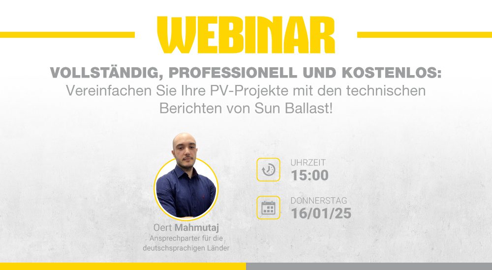 Vollständig, professionell und kostenlos: Vereinfachen Sie Ihre PV-Projekte mit den technischen Berichten von Sun Ballast!